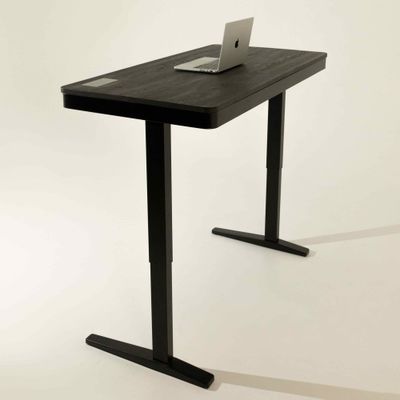 Умный стол 140×70 чёрный | массив дуба графит