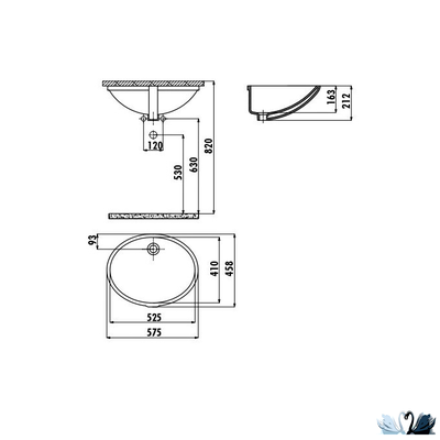 Раковина Creavit TP205 40 х 52 см, врезная снизу, TP205-00CB00E-0000