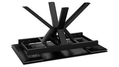 Стол обеденный Дерби Тип 1 Черный муар/Керамика матовая серый мрамор