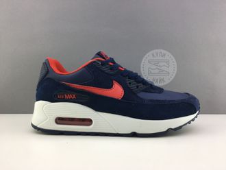 Nike Air Max 90 синие с красным на белой подошве (37-38) Арт.024М(R)