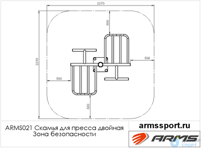 Скамья для пресса двойная