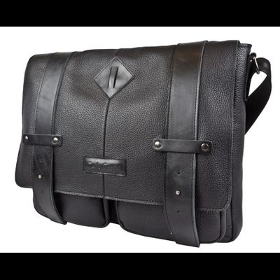 Кожаная мужская сумка Madruzzo black (арт. 5068-01)