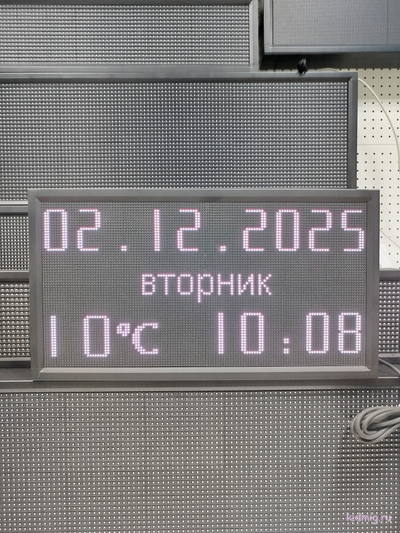 Часы-календарь с температурой 370х690мм все цвета