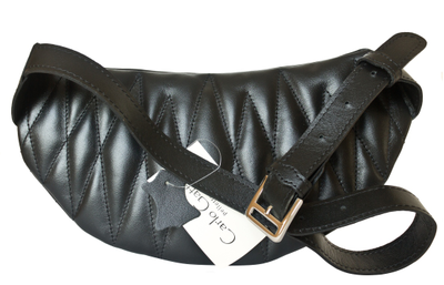 Кожаная поясная сумка Molfetta black (арт. 7008-01)
