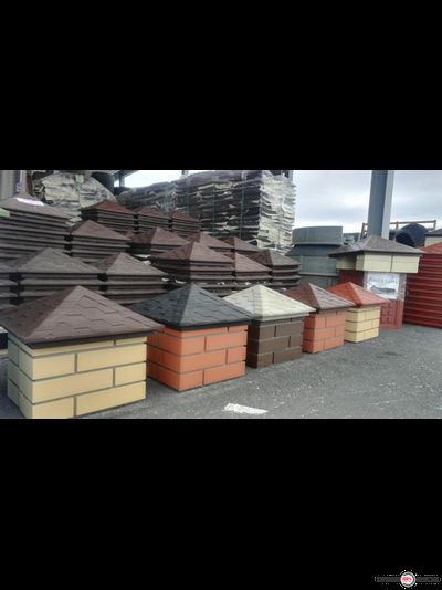 Колпаки на столбы полимерпесчаные (капельник) на 1.5 кирпича