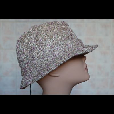 Шляпа вязаная летняя Федора  Vizio Италия 5023 оранжевая