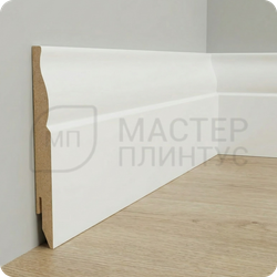 Белый МДФ плинтус по покраску TeckWood модерн 100 мм.