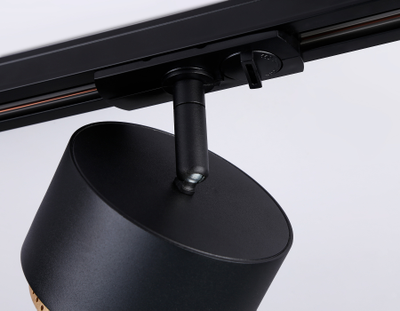 Трековый однофазный светильник со сменной лампой GL 5381 BK/GD черный/золото GX53 max 12W D95*130