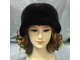 Шапка женская норковая Шляпка №1 лилия натуральный мех зимняя, черный арт. Ц-0071
