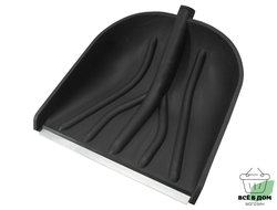 Лопата пластик алюминиевая накладка  б/ч 410х460 "КУПЕЦ"