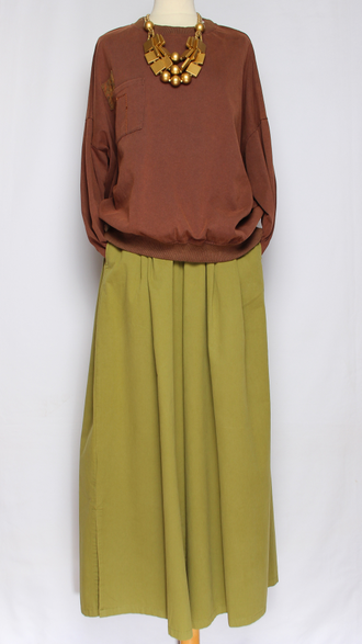 Джемпер вареный хлопок "Цветная заплатка" терракот, шоколад до р.54