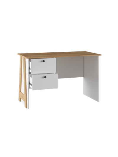 Теодора Стол письменный 2Я ПВШ Белый/Дуб крафт