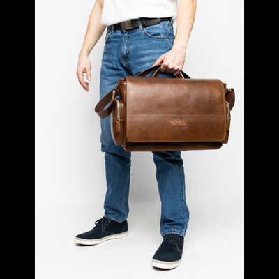 Кожаная мужская сумка Toara Premium brown (арт. 5058-63)