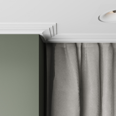 Потолочный карниз Ultrawood CR0027, из ЛДФ-декора, под покраску, 2.44 м.