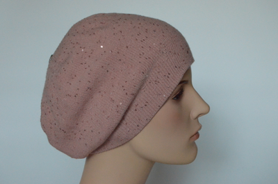 Розовый итальянский берет вязаный Визио 6973