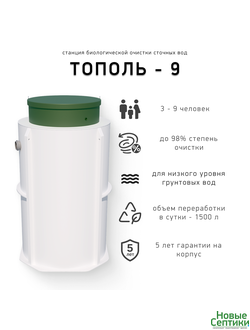 Септик без откачки Тополь 9