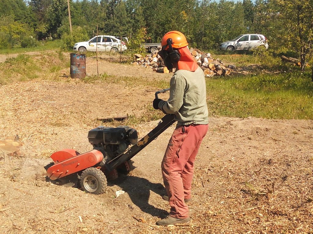 Дробление пней