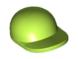 Minifigure, Headgear Cap - Long Flat Bill, Lime (4485)