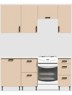 Кухня эконом 1,5 метра (600х500х400) Цвет: Фон бежевый/Фон бежевый