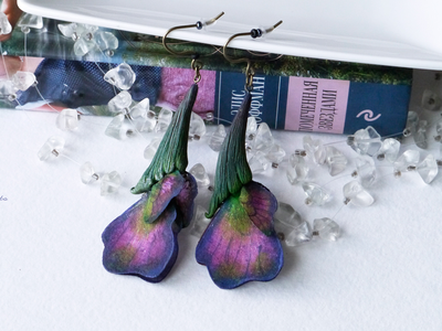 Волшебные серьги "Крылышки Луговых Фей" (необычные серьги в эльфийском стиле)