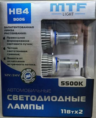 Светодиодные лампы MTF-Light HB4/9006  (5500K)
