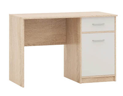 Стол Стелс 1Д 1ящ 110 см, дуб сонома, белый