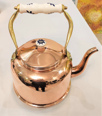 Медный чайник 2 л  с керамической ручкой Португалия (CopperCrafts) арт.7518