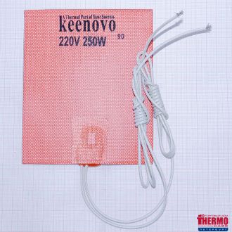 Гибкая нагревающая пластина 250 Вт 220 В (127х152) (терм.90) Keenovo  (3М скотч, термодатчик на 90°С)
