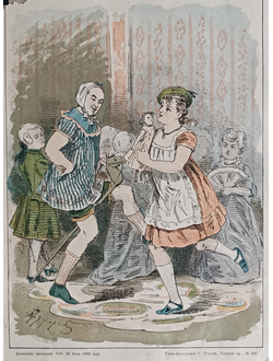 "Забавный танец" типо-литография Порфиров И.Ф. / Голике Р. 1882 год