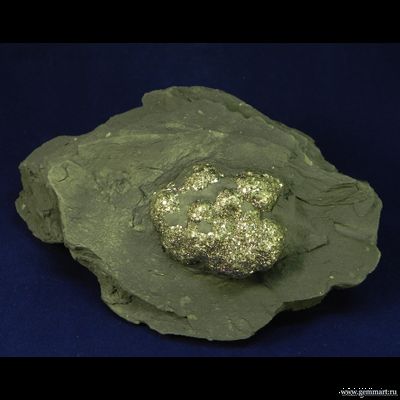 Пирит, конкреция в мергелистой глине. Россия. 130*90*50мм