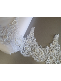 Кружевной край с бусинами 20см БЕЛЫЙ LP-332