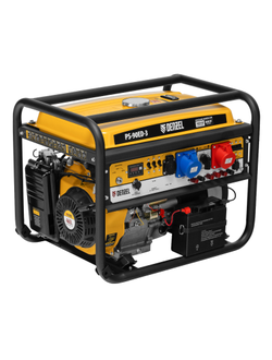 Генератор бензиновый PS 90 ED-3, 9.0 кВт, переключение режима 230 В/400 В, 25 л, электростартер Denzel