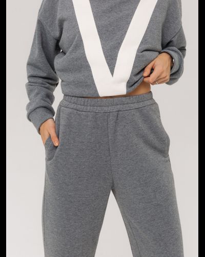 Брюки с манжетами   (серый меланж)