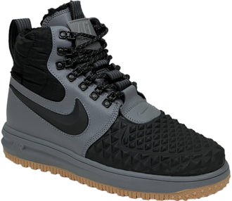 Nike Lunar Force 1 Duckboot Black Grey с мехом