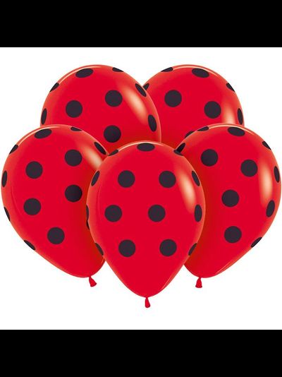 Воздушные шары с гелием "Божья коровка" 30см