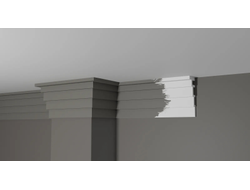 Потолочный плинтус DECOR-DIZAYN DD514, из дюрополимера, под покраску, ударопрочный, 2 метра