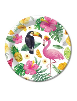 23см Тарелки бумажные 6 шт./фламинго