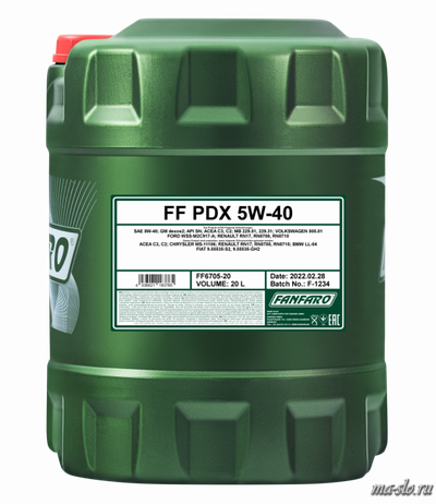 МОТОРНОЕ МАСЛО FANFARO PDX 5W-40 20l