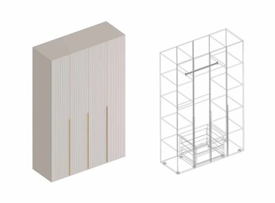 Тефия шкаф четырехстворчатый для одежды 1600х520х2200 Тефия / Софт Сантьяго