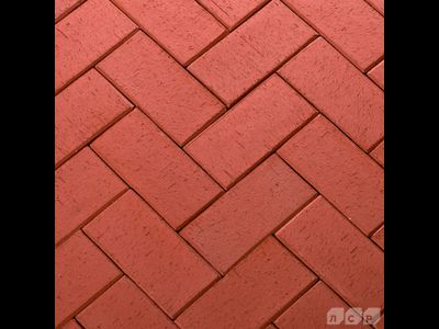 Клинкерная брусчатка тротуарная красная ЛСР "Лондон" 0,51NF, 200х100х50 мм