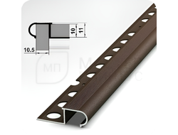 Профиль окантовочный для ступеней из плитки Лука ПУ 08.2700.03 Шоколад
