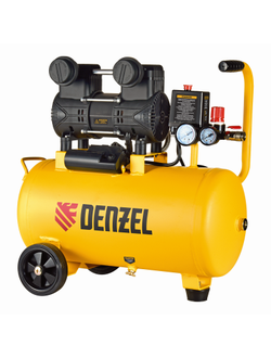 Компрессор безмасл. малошумный DLP-950/24, 950Вт,24 л, 2850 об/мин, 170 л/мин Denzel