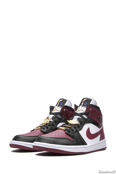 Nike Air Jordan 1 Mid SE Black Dark Beetroot Женские (36-40)