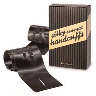 Черные ленты для связывания SILKY SENSUAL HANDCUFFS Производитель: Bijoux Indiscrets, Испания Артикул производителя: 0071