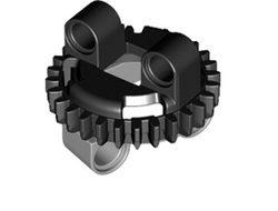 Technic Turntable 28 Tooth with Black Top 99009 / 99010, Light Bluish Gray (99009c01)