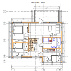 Двухэтажный каркасный дом с четырьмя спальнями 146м² (SK6)