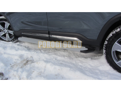 Пороги подножки "Classik Silver" 1850 мм для Geely OKAVANGO I 2023-