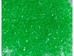 Бисер китайский №8-319 прозрачный с внутренним зеленым окрашиванием, 50 грамм
