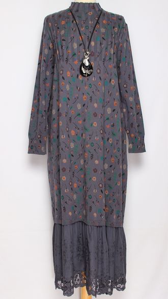 ПЛАТЬЕ БОХО хлопок "ПРОВАНС ВОЛАН" джинс р.46-54