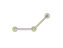 Поручень угловой (135°) 300х300 мм (3-х опорный)